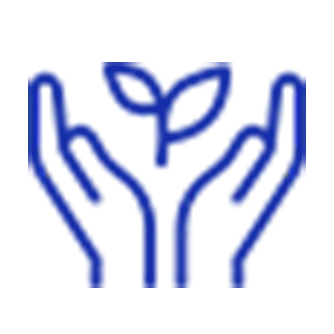 Icon of a hand holding a seedling