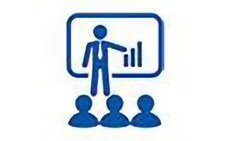 Blue icon image of mechanic with spanner