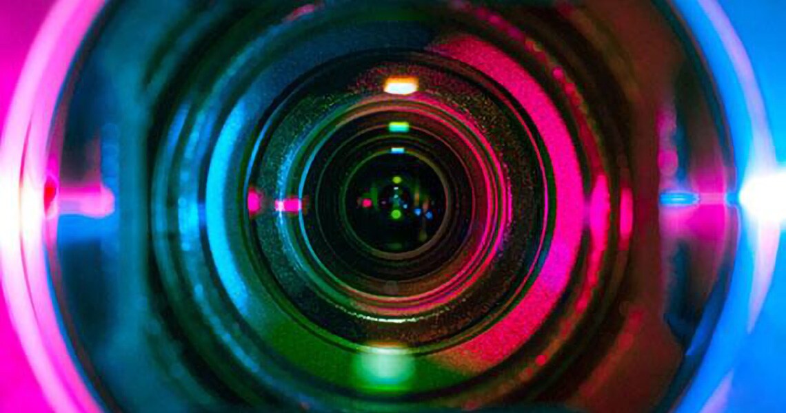 Close-up image of a camera lens