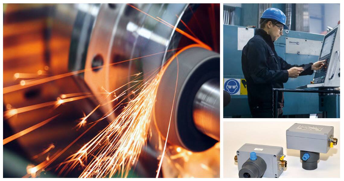 Collage of fire protection tools for machine systems