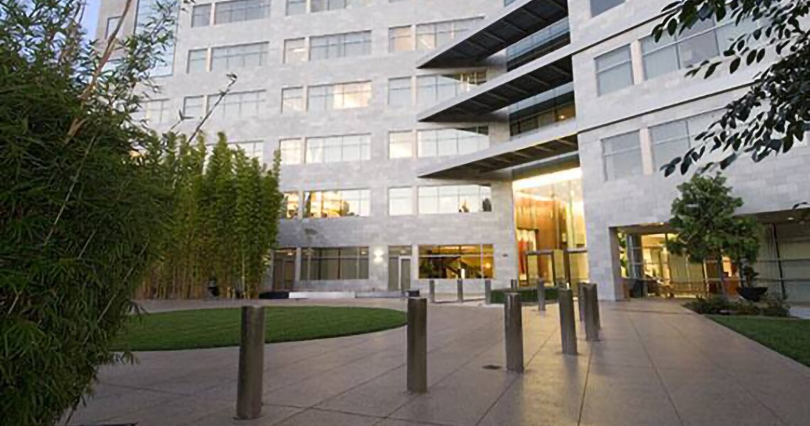 Group of high-rise commercial towers in an office campus