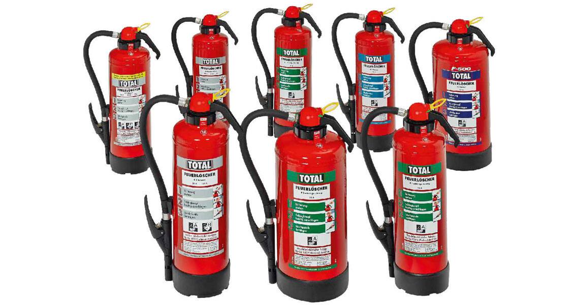 Collage of Total  fire extinguishers of the "of the X generation"