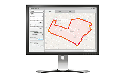 Display of security access for the perimeter on the monitor